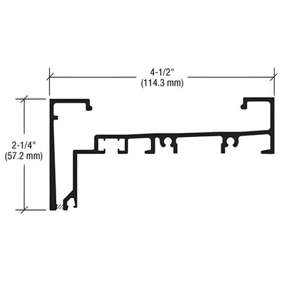 CRL-U.S. Aluminum Door Header 2-1/4" x 4-1/2" Anodized Dark Bronze 24'2"