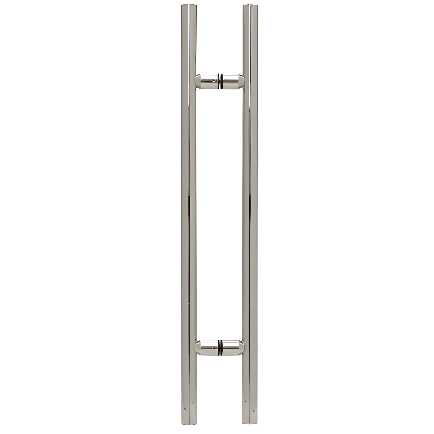 LP36CH polished chrome ladder-style 36" tubular shower door pull, 1-1/4" brass, back-to-back glass mount