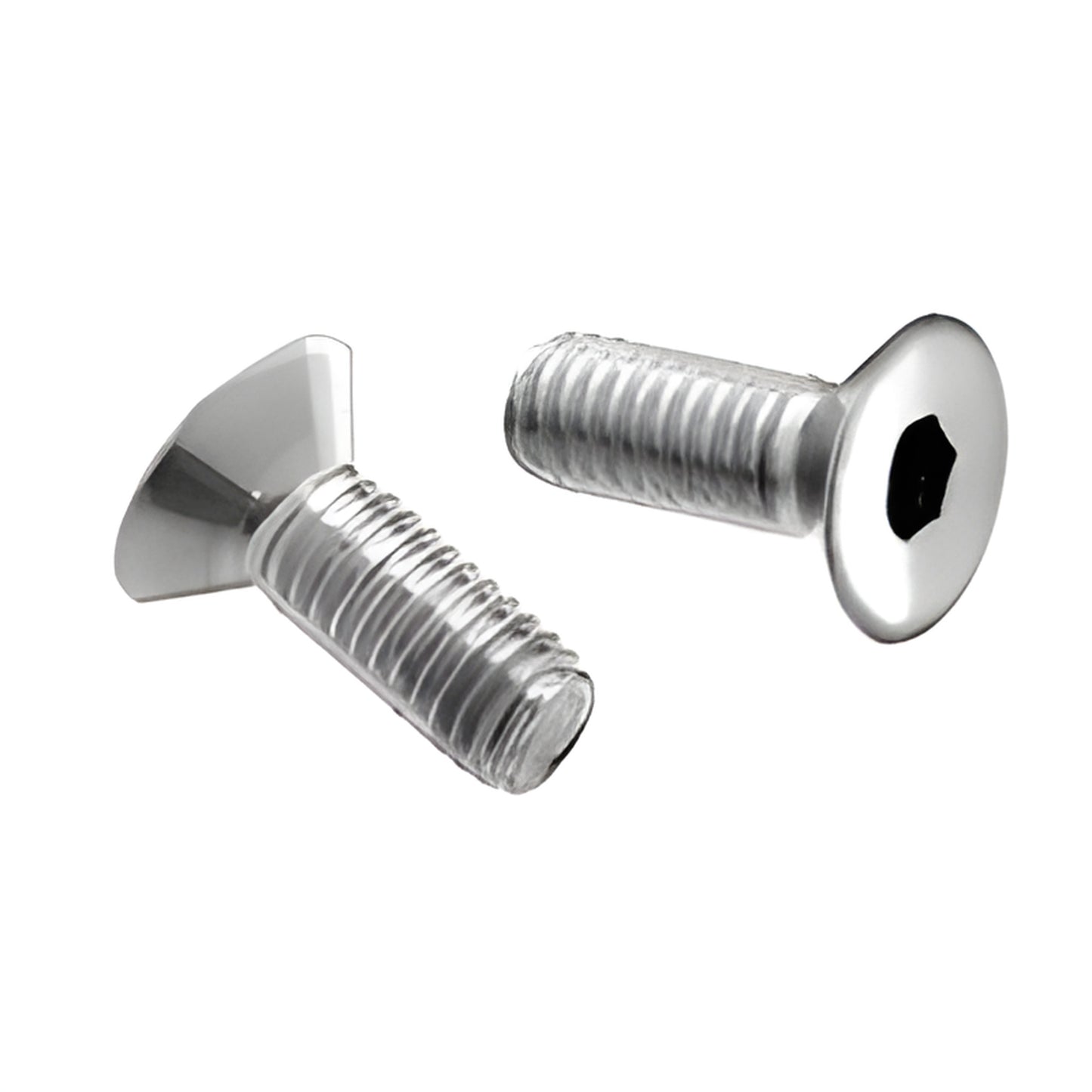 RSP6PS pack of two polished stainless steel flat-head M6 x 1 mm x 5/8 in (16 mm) Allen screws for handrail brackets