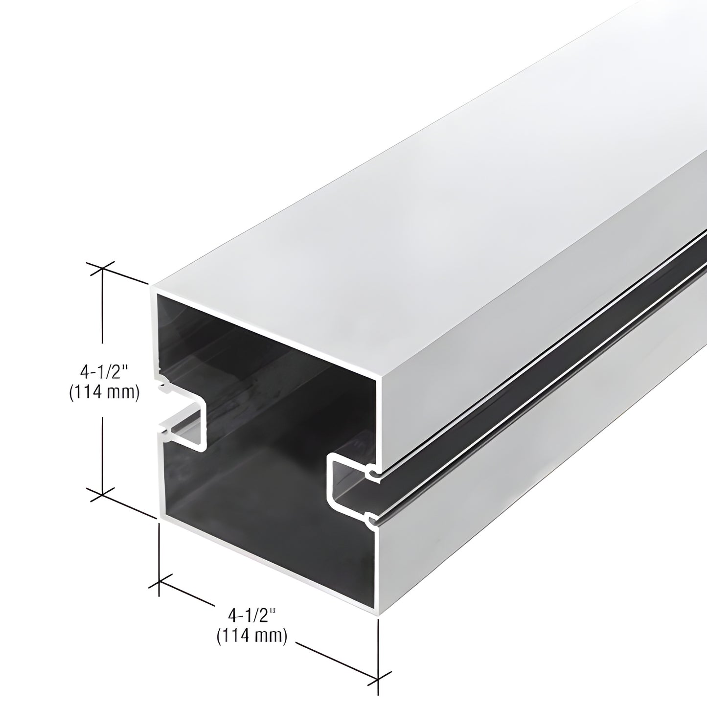 J045211 - clear anodized 4-1/2" aluminum architectural extrusion (6063-T5) with internal glazing channels