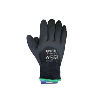 Stellar Acrylic and Nylon Double Liner 3/4 Coated Nitrile Gloves, Sandy Finish, Sz 08 (Medium), 12 pairs / Bag