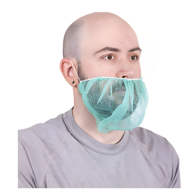 Stellar Beard Covers, Green, 18"- 100 Caps / Bag
