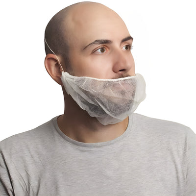 Stellar Beard Covers, White, 18"- 100 Pieces / Bag