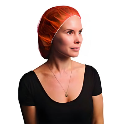 Stellar Bouffant Caps, Orange, 24" - 100 Caps / Bag