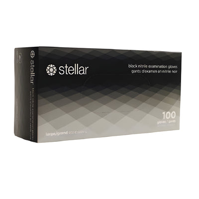 Stellar Classic Black Nitrile Gloves, PF, XLarge-100/ Box