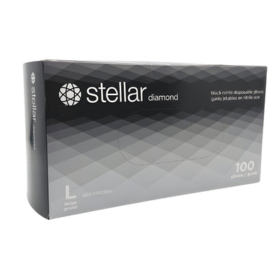 Stellar Deluxe Black Diamond Grip Gloves, 2X Large - 100/ Box