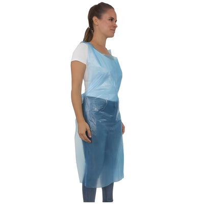 Stellar Disposable Poly Aprons, Blue, 28x46 -100 / Bag