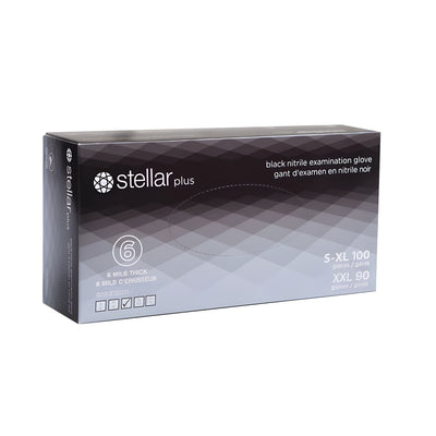 Stellar Extra Black Nitrile Gloves , X Large-100/ Box