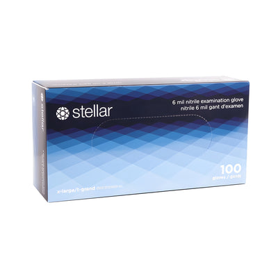 Stellar Extra Blue Nitrile Gloves, Large - 100/ Box