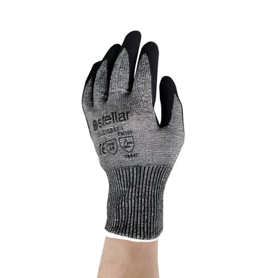 Stellar Grey Nitrile Coated Gloves, Cut Level 6, Sz 07 (Small) - 12 Pr / Bag