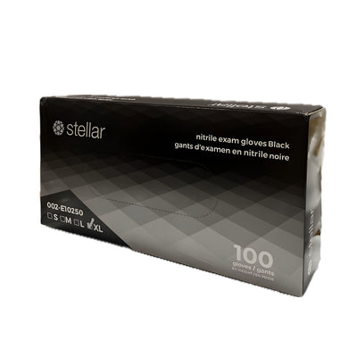 Stellar Plus Black Nitrile Gloves , Large-100/ Box