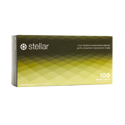 Stellar Plus Clear Vinyl Gloves, PF, Clear, XLarge -100/ Box