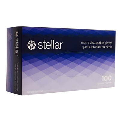 Stellar Plus Nitrile Examination Gloves, Blue, X Large- 100/Box