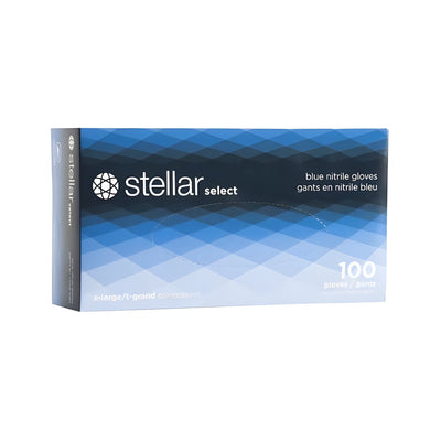 Stellar Select Nitrile Gloves, Blue, Medium- 100/Box