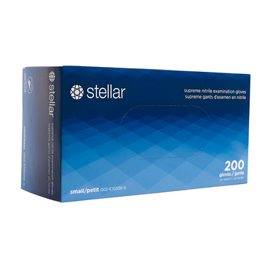 Stellar Supreme Nitrile Gloves, Blue, Medium- 200/ Box