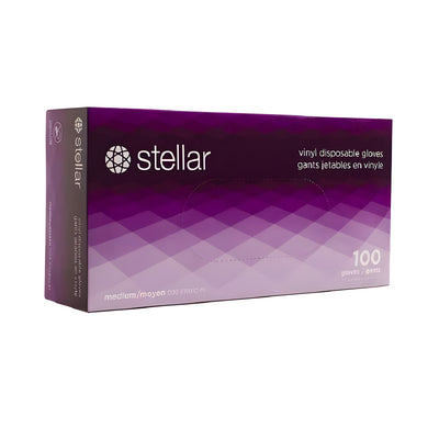 Stellar Vinyl Gloves, PF, Clear, X Large -100/ Box