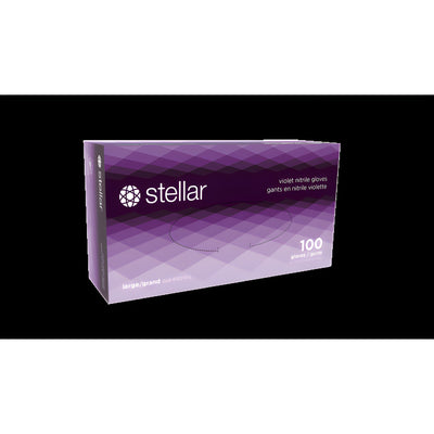 Stellar Violet Nitrile Gloves, Purple, PF, Small -100/ Box