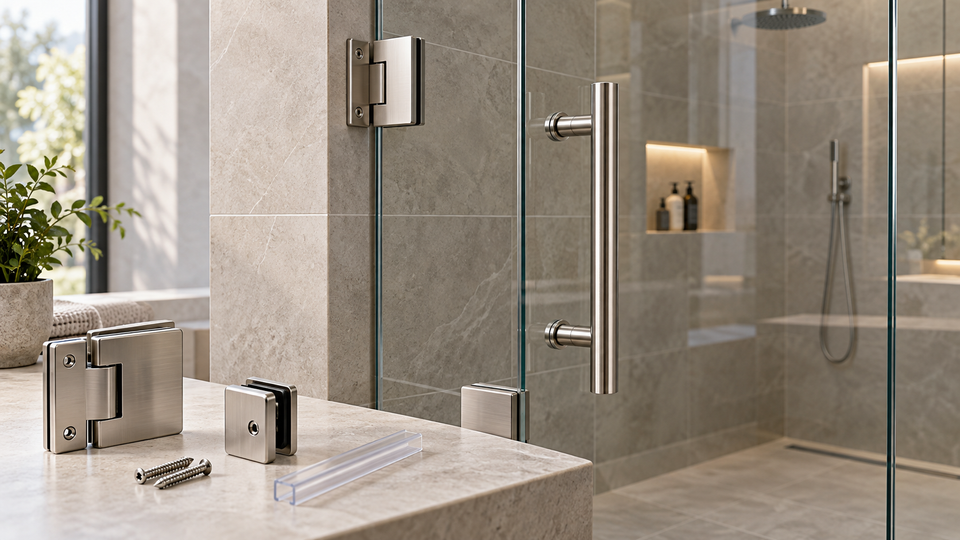 Shower Door Hardware in Canada: Hinges, Handles, Clamps, and Accessories Explained