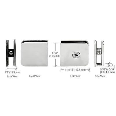 CRL Polished Nickel Oversized Fixed Panel U-Clamp