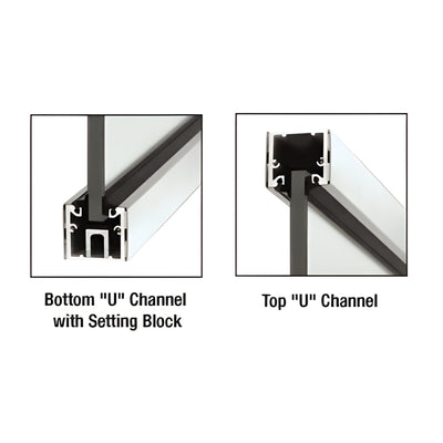 CRL Polished Stainless U-Channel w/ Roll-In Top Gasket for Shower