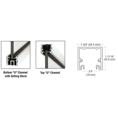 CRL 120 in Polished Stainless Steel U-Channel with Roll-In Top Gasket