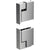 CRL Polished Chrome Zero Hinge Set for Frameless Glass Shower Door