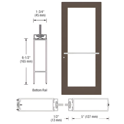 CRL-U.S. Aluminum 550 Wide-Stile Bronze 3'x7' Center-Hung Active Leaf