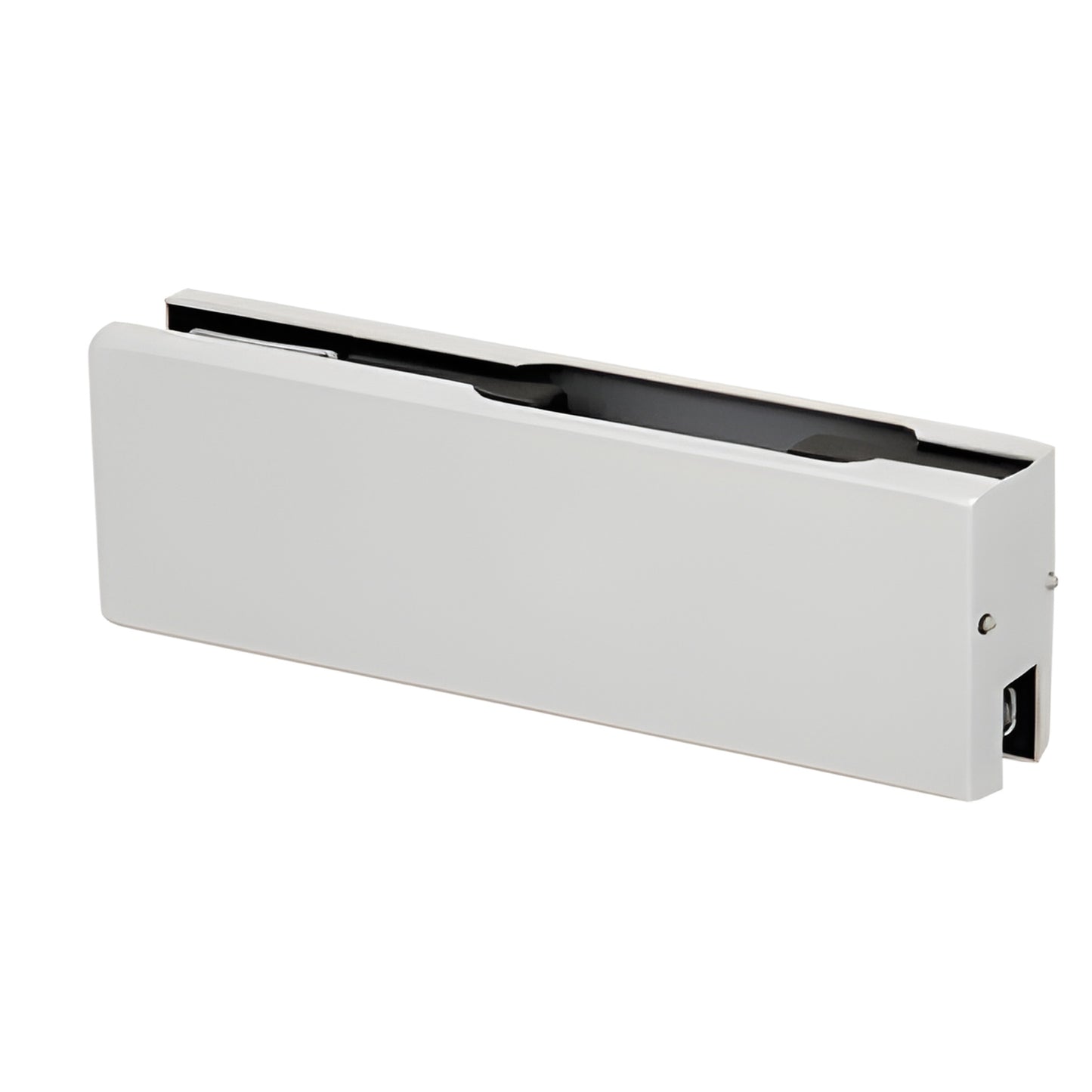 AMR201A satin anodized top/bottom patch fitting for frameless glass doors, 3/8-1/2 in. glass, cast body (no insert)