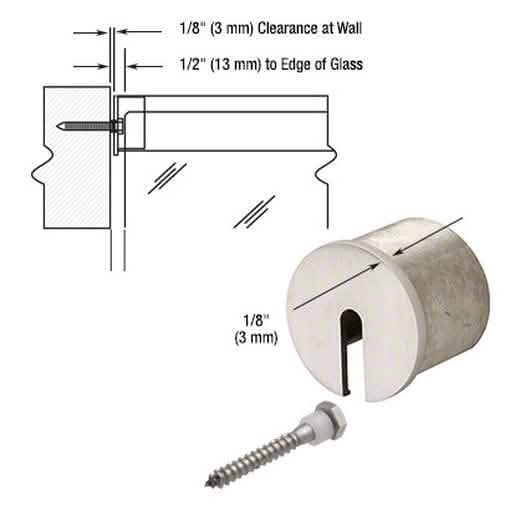 CRL 316 Brushed Stainless Steel Stabilizing End Cap for GRRF20 Roll Form Cap Railing
