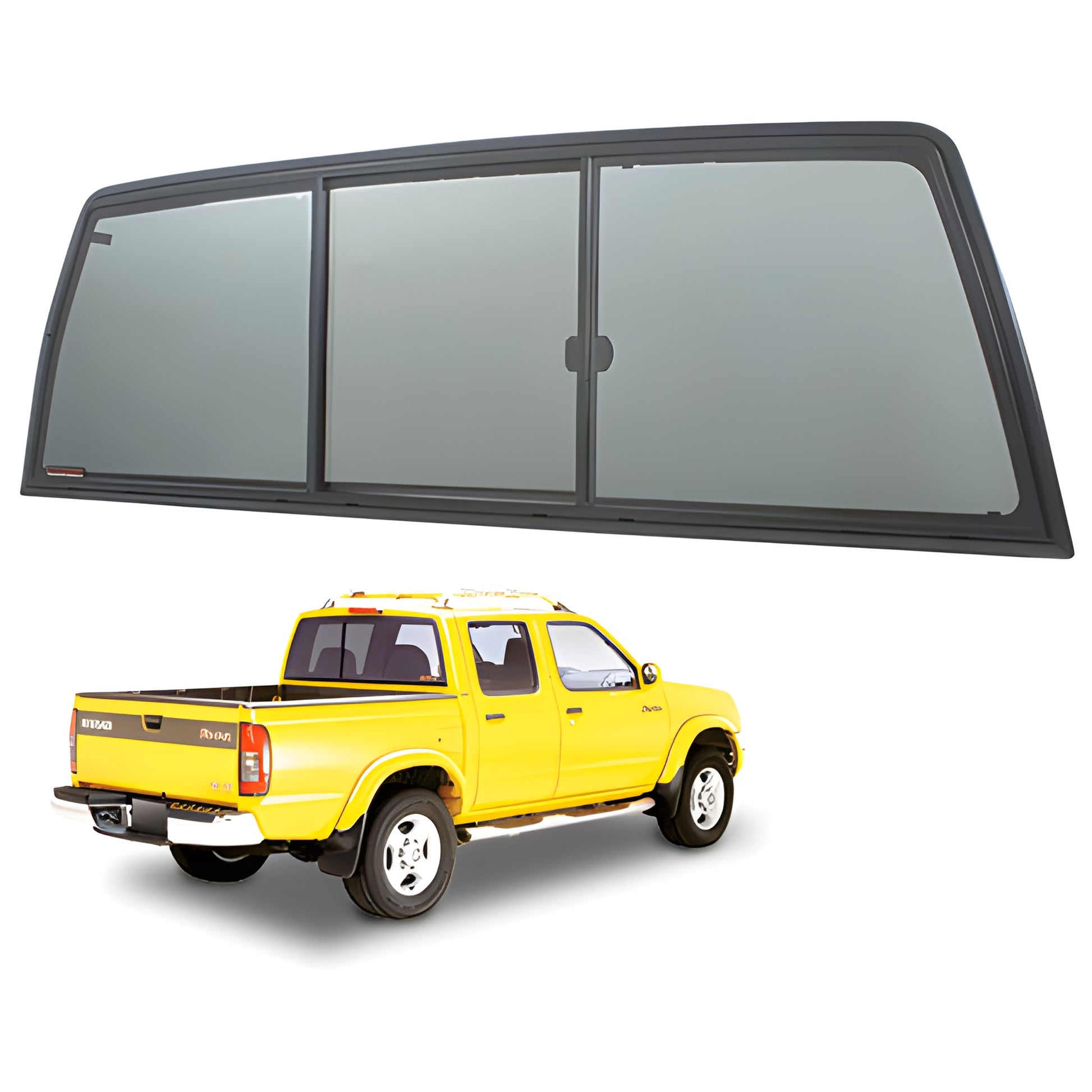 ETRV660S tri-vent bonded truck slider, solar glass with powder-coated aluminum frame for 1998-2004 Nissan Frontier