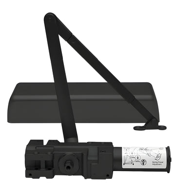 CRL Black Adjustable Cast Iron Surface Mount Door Closer 1-6
