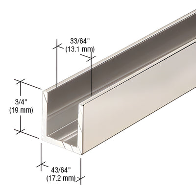 CRL Polished Nickel 1/2" Glass Shower U-Channel for 95" Fixed Panel