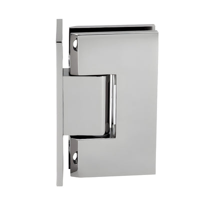 Polished nickel Vienna adjustable shower door hinge with full back plate for 1/2" tempered glass