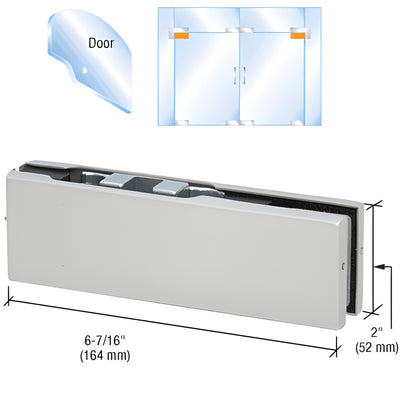 CRL Satin Anodized European Adjustable Top Patch for Glass Doors