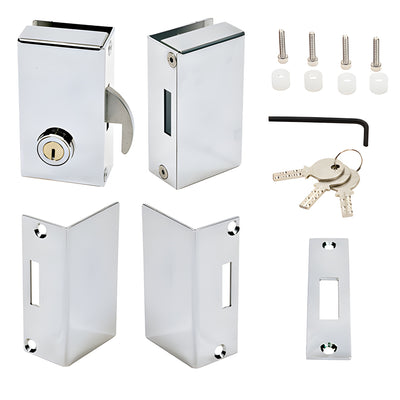 CRL Left-Hand Sliding Glass Door Lock, Polished Stainless Steel