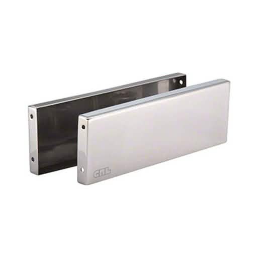 CRL Polished Stainless Steel Cladding for Oil Dynamic Patch Fitting Door Hinge Detail