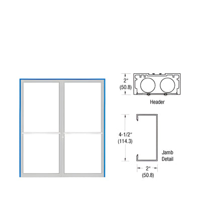 CRL-U.S. Aluminum Dark Bronze/Black Anodized Class 1 Custom Size Blank 451 Up and Over Double Door Frame