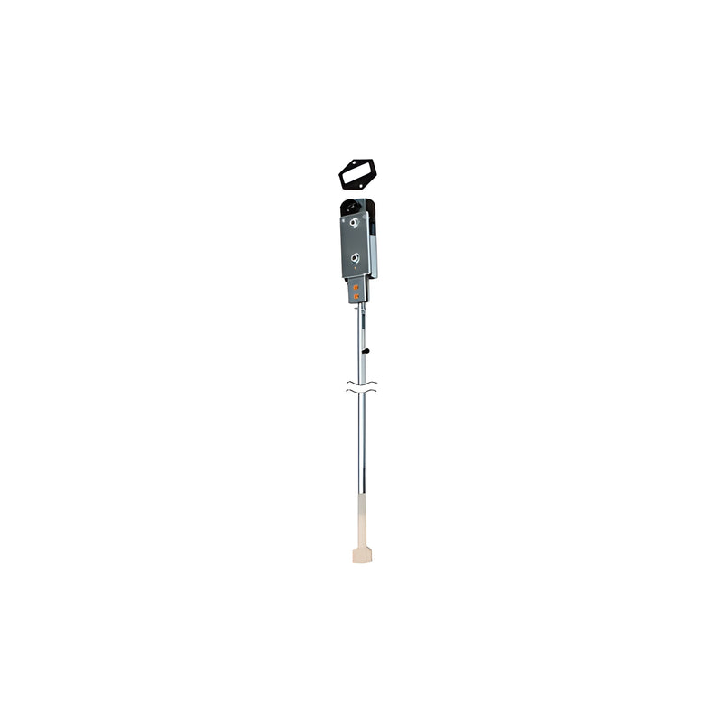The Adams Rite expanding header bolt kit features a vertical bolt mechanism, an extension rod, and a mounting plate.