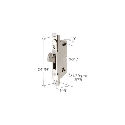 CRL 1/2" Wide Round End Face Plate Mortise Lock for Adams Rite® Doors and a 22-1/2 Degree Keyway