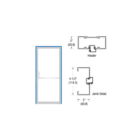 CRL-U.S. Aluminum Clear Anodized Class 1 Open Back Up and Over Frame for Single Door and Prepped for Pair Butt Hinges with Cut-Out for Standard Hook Lock - Left Hand