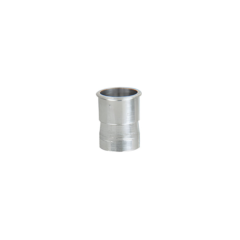 A close-up view of a single cylindrical aluminum Klik® Thread-Sert rivet insert.