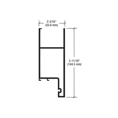 CRL-U.S. Aluminum White KYNAR® Paint 5-11/16" Top Rail for 9/16" Glass - 21'