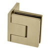A front-facing view of the brushed bronze Bellagio wall mount hinge showing its square profile.