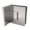 A polished chrome Bellagio wall mount hinge shown in its fully assembled state.