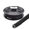 A 500-foot roll of black serrated hollow core vinyl screen retainer spline.