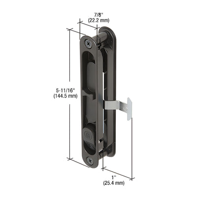 CRL Black Sliding Screen Door Latch and Pull with 5-11/16" Screw Holes