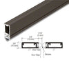 A bronze anodized split astragal with a silicone bulb seal shown with a technical cross-section diagram.