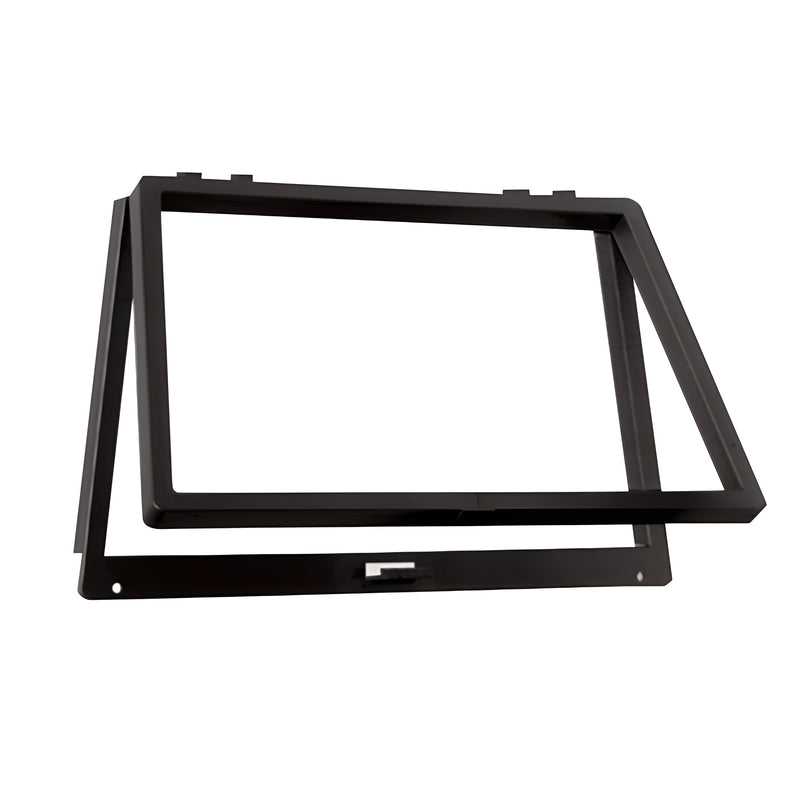 A bronze-colored plastic screen wicket shown in an open position.