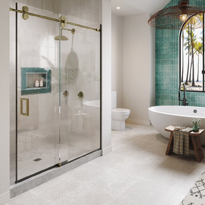 CRL Brushed Bronze Complete 180° Crescent Series Sliding System