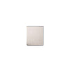 A rectangular end cap featuring a brushed stainless steel finish.